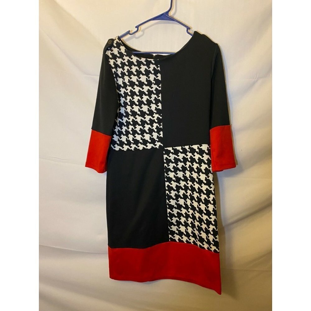 Women’s Size Medium Colorblock Dress M, Bold Print, Indie MIDI
